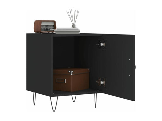 Ensemble de 2 pièces en bois d'ingénierie, 40 x 40 x 50 cm, noir