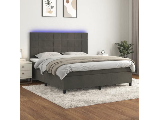 Matelas en velours, 160 x 200 cm, gris