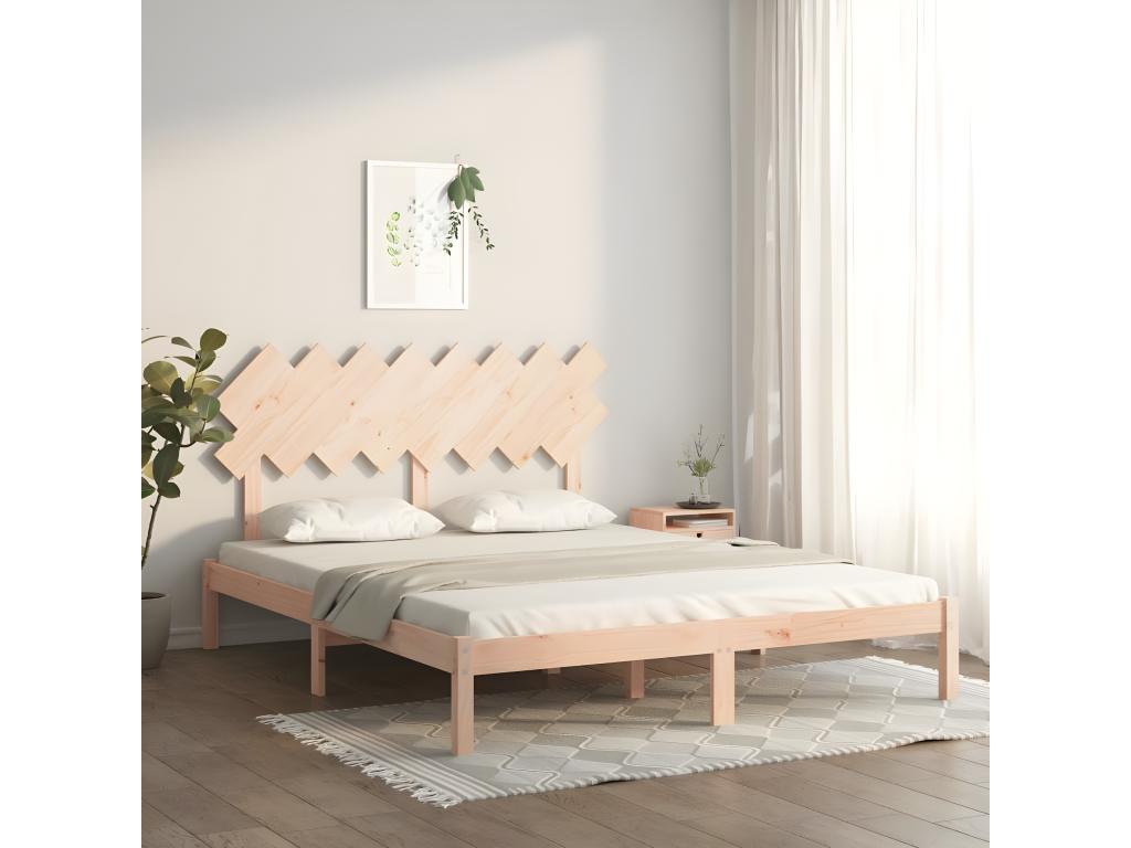 Matelas en bois massif, 160 x 200 cm, marron