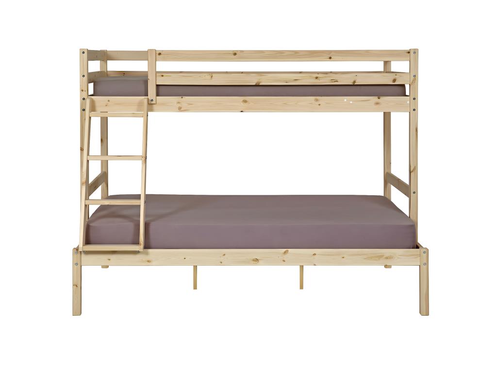 Matelas en bois massif, 140 x 190 cm, teinte naturelle claire