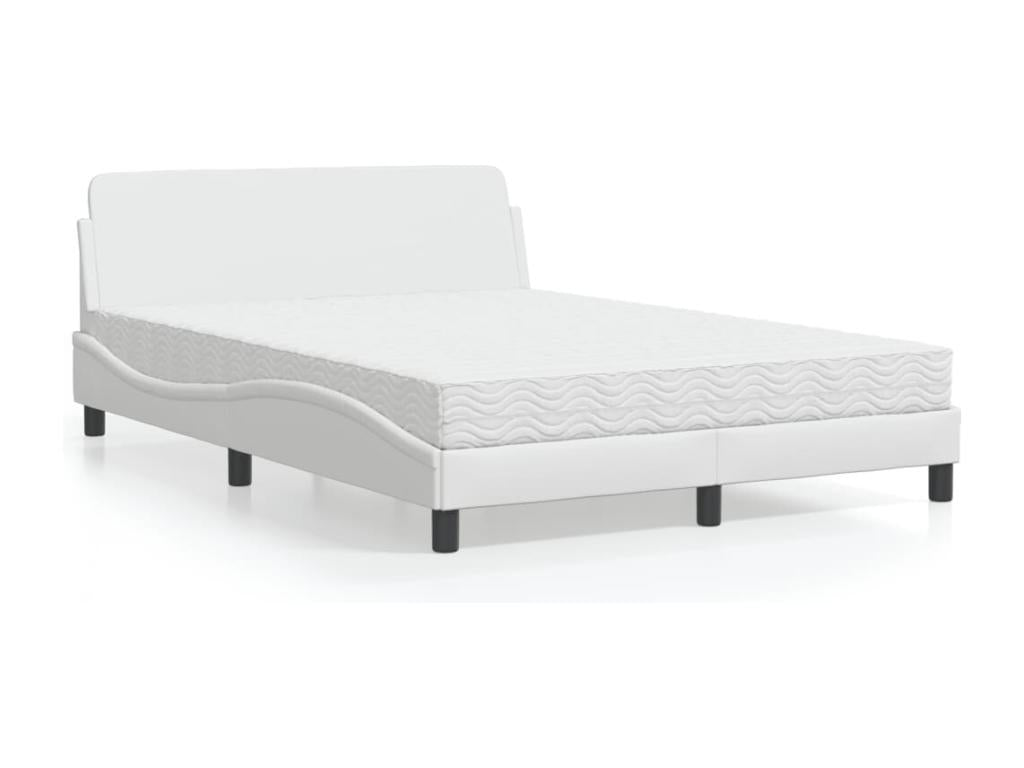 Matelas en similicuir, 140 x 190 cm, blanc