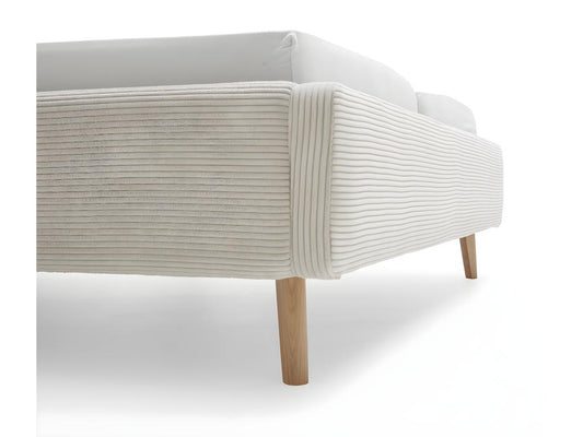 Cadre de lit en velours, 180 x 200 cm, beige