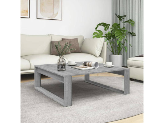 Table basse en bois composite, 100 x 100 x 35 cm, grise