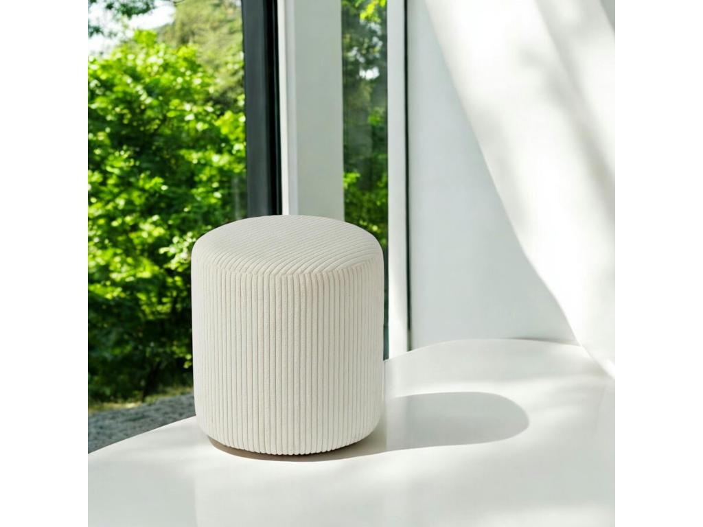 Pouf en velours blanc