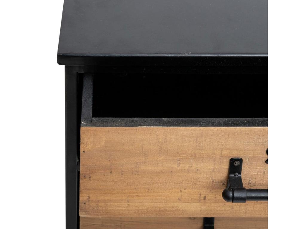 Buffet en métal, 42 x 37 x 87,5 cm, noir