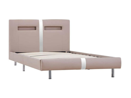 Cadre de lit en similicuir, 90 x 2002 cm, beige