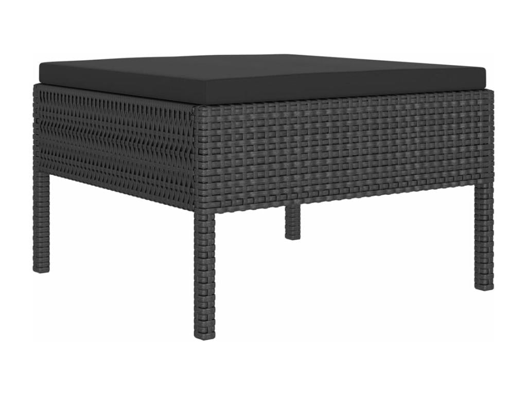 Ensemble de mobilier de jardin 11 pièces en résine tressée noire