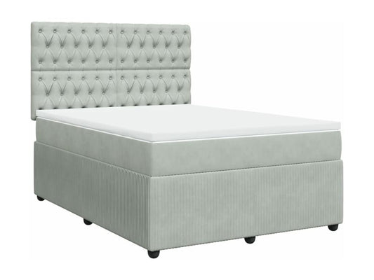 Matelas en velours, 140 x 200 cm, gris