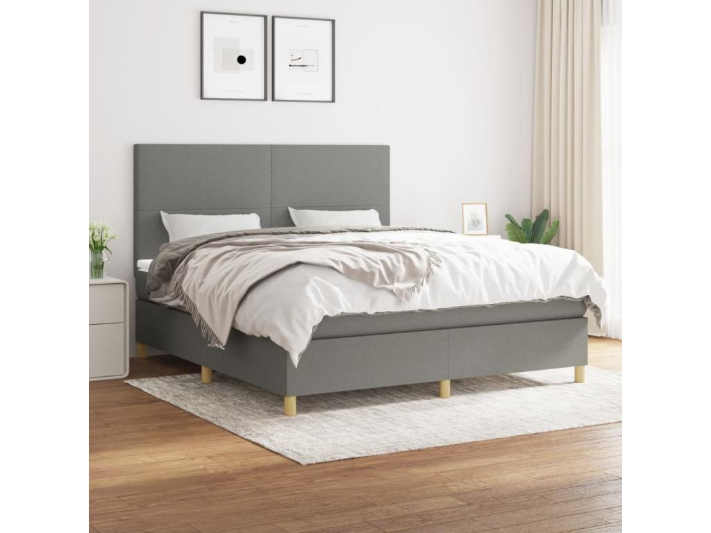 Matelas en tissu, 180 x 200 cm, gris