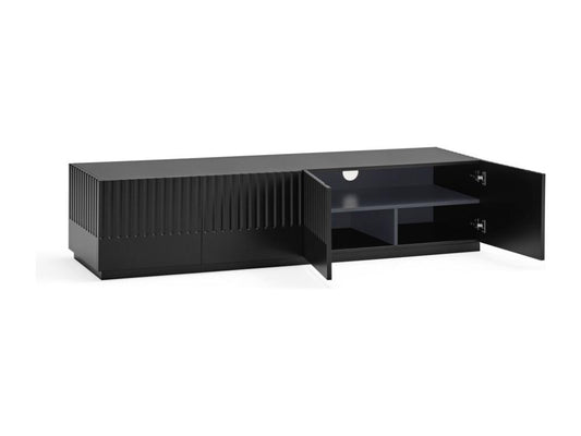 Meuble TV 4 portes, noir