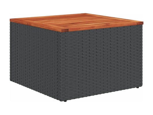 Ensemble de mobilier de jardin 7 pièces en résine tressée noire