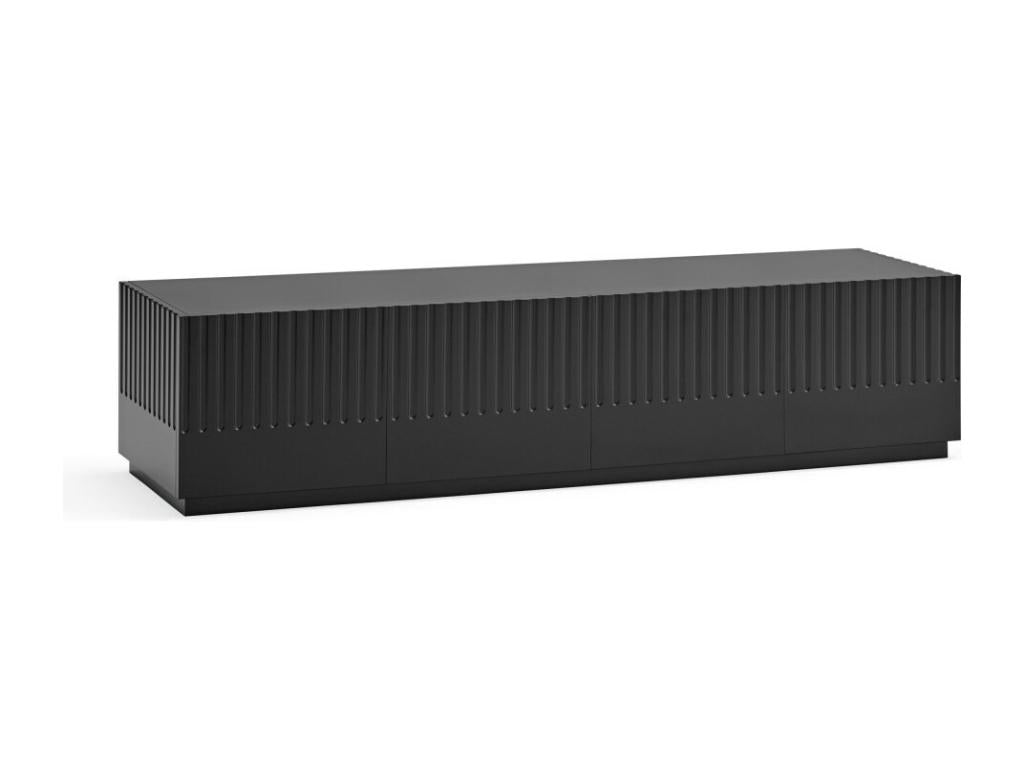 Meuble TV 4 portes, noir