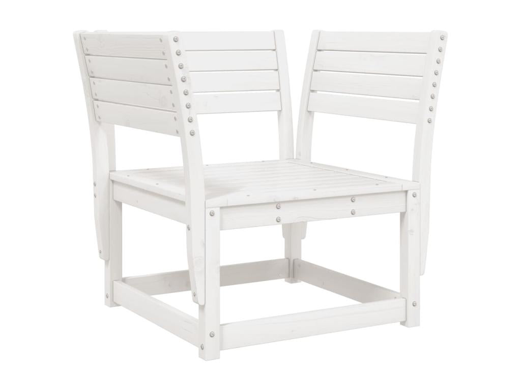 Ensemble de mobilier de jardin 5 pièces en bois massif, blanc