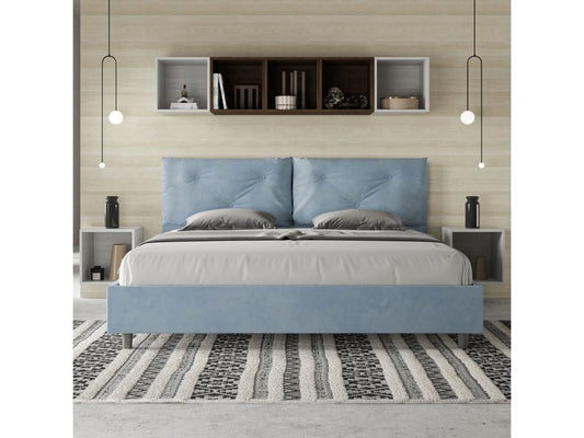 Cadre de lit, 200 x 210 cm, bleu