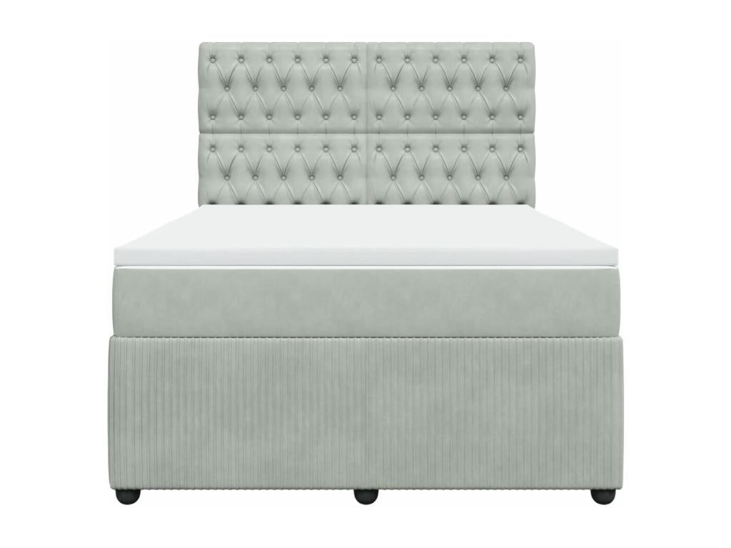 Matelas en velours, 140 x 200 cm, gris