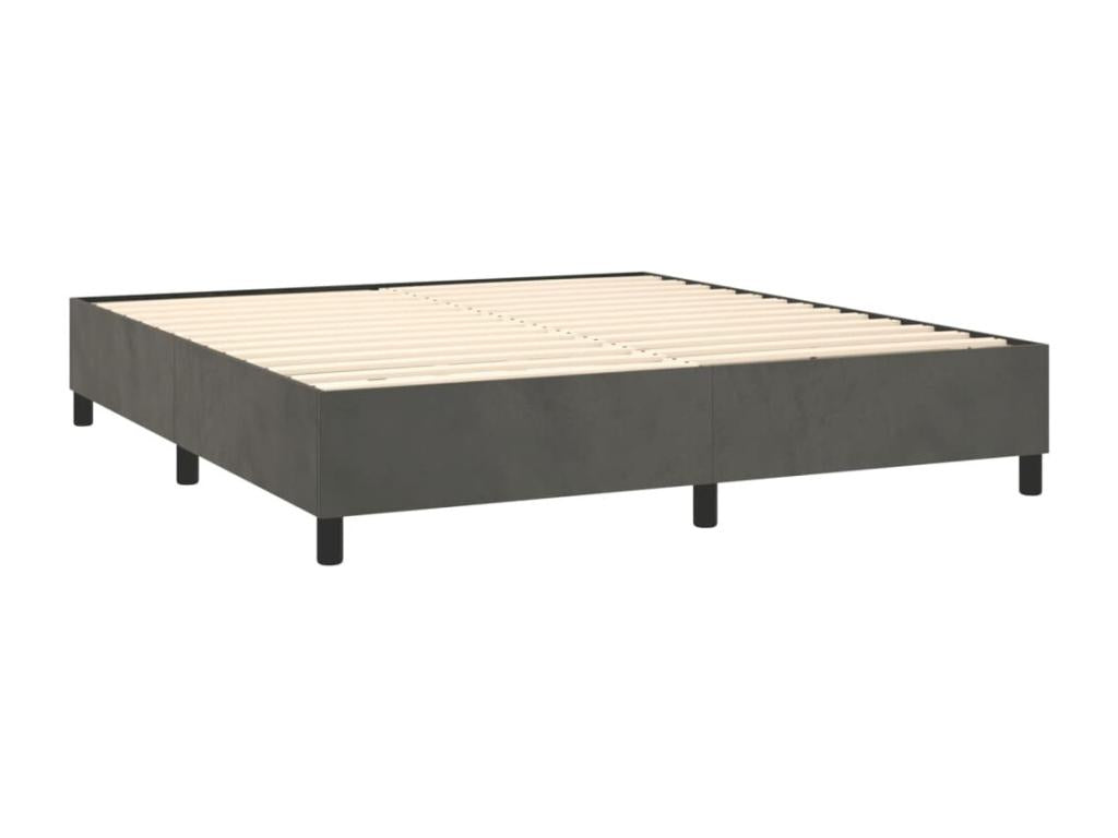 Matelas en velours, 160 x 200 cm, gris