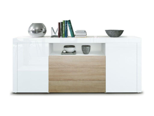 Buffet en chêne, 167 x 72 x 35 cm, blanc