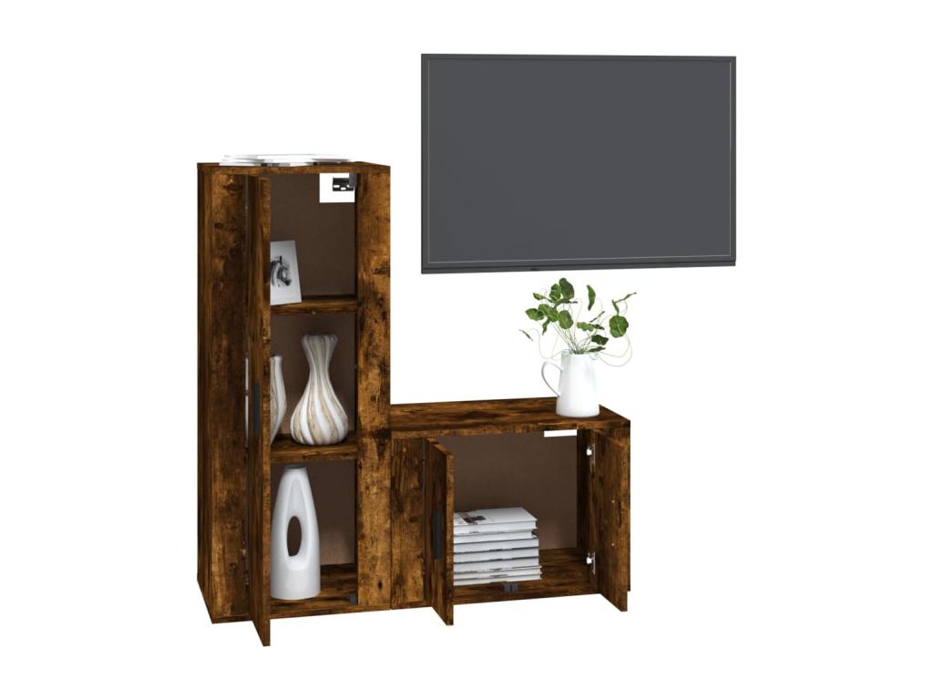 Produit en bois d'ingénierie en 2 pièces, brun