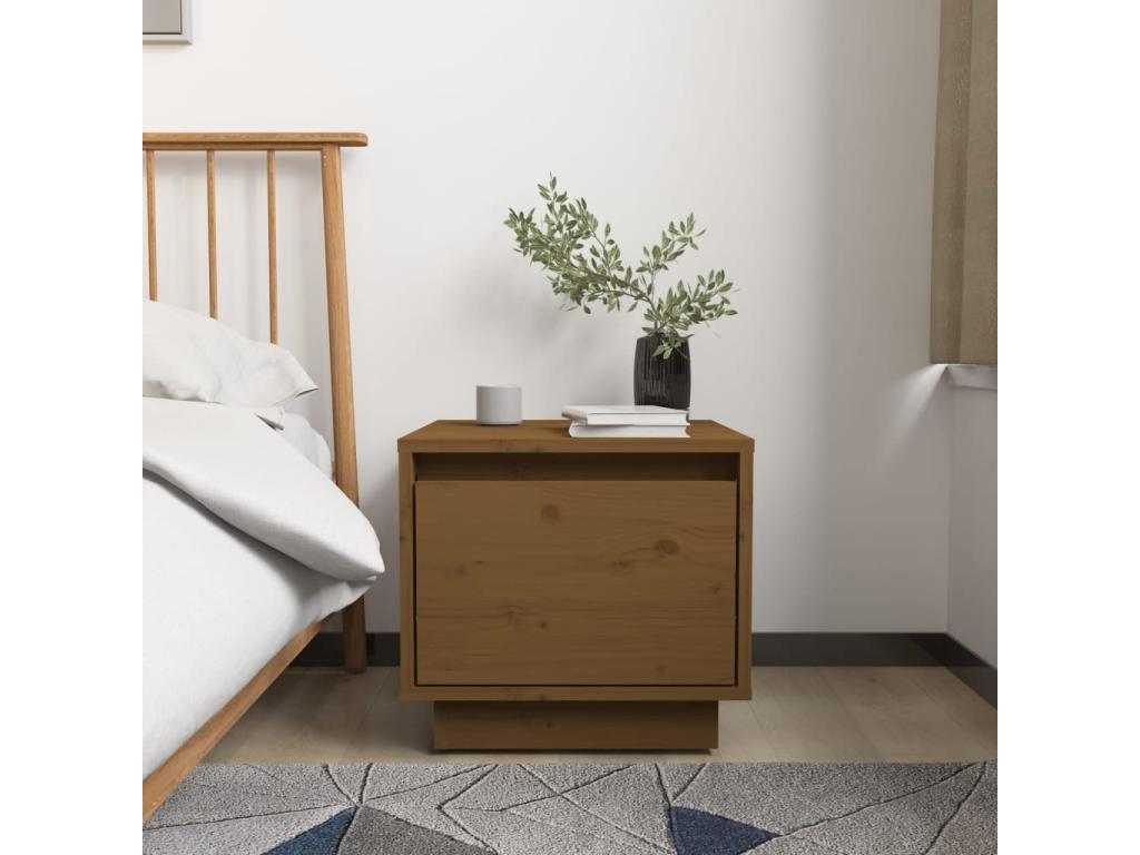 Ensemble de 2 pièces en bois de pin, 35 x 34 x 32 cm, marron