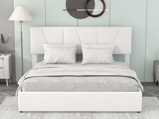 Cadre de lit en tissu, 160 x 200 cm, blanc