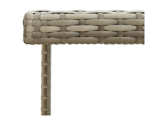 Table en résine tressée, 109 x 107 x 74 cm, grise