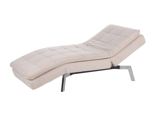 Chaise longue en velours beige