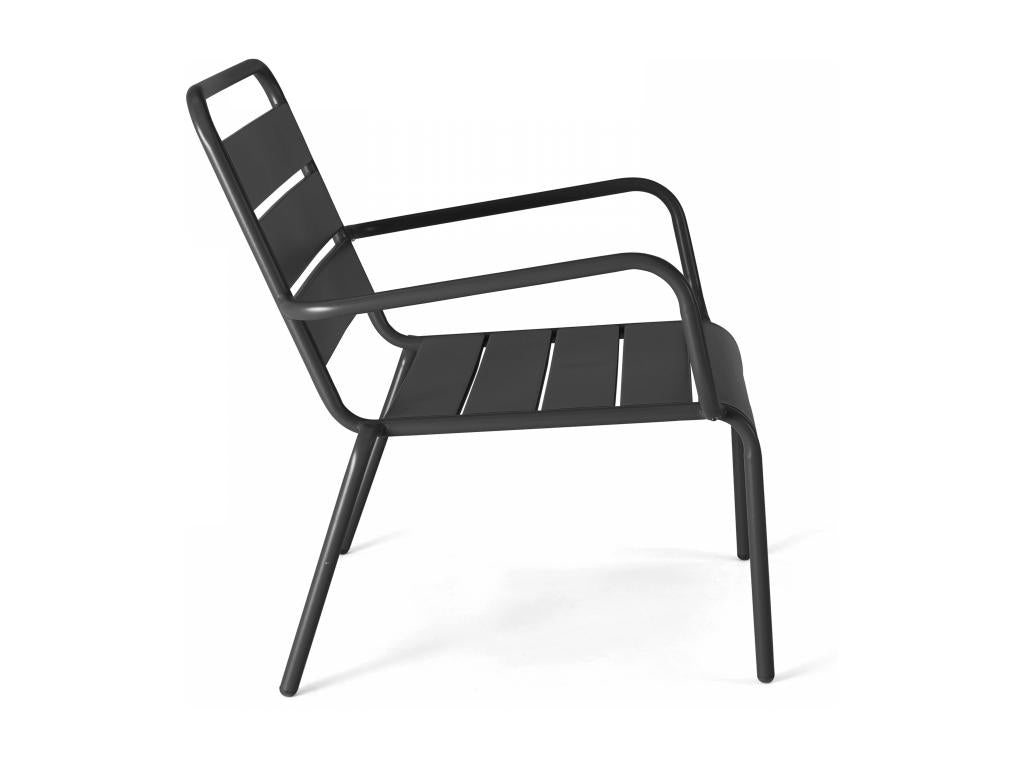 Fauteuil d'appoint en métal, anthracite