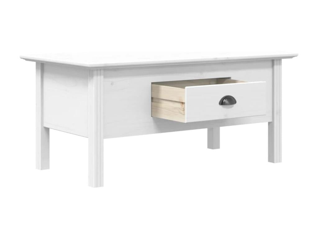 Table basse en pin, 100 x 55 x 45 cm, blanche