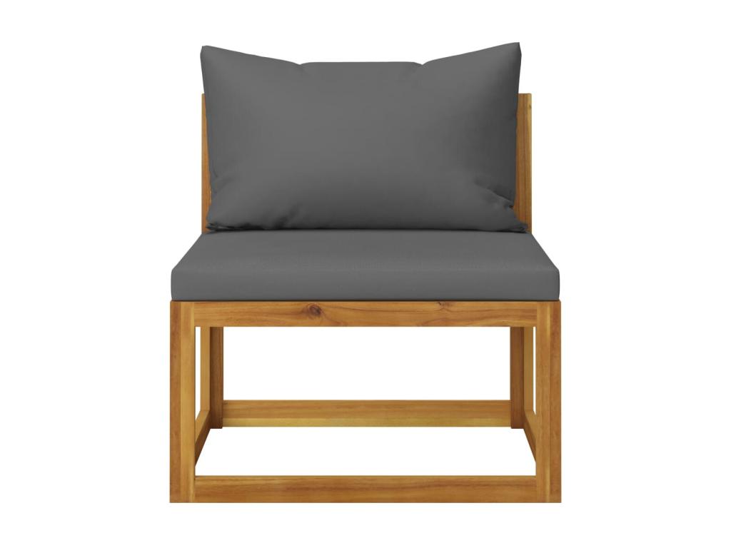 Ensemble de mobilier de jardin 7 pièces, gris