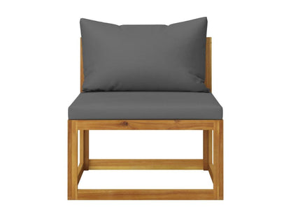 Ensemble de mobilier de jardin 7 pièces, gris