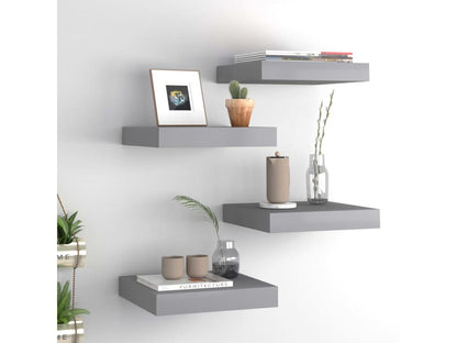 Ensemble de 4 pièces, 23 x 23,5 x 3,8 cm, gris