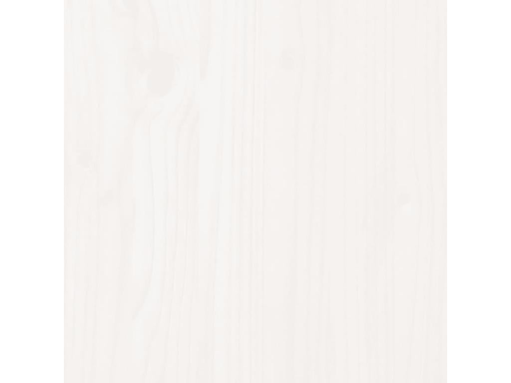 Ensemble de mobilier de jardin 6 pièces en bois massif, blanc