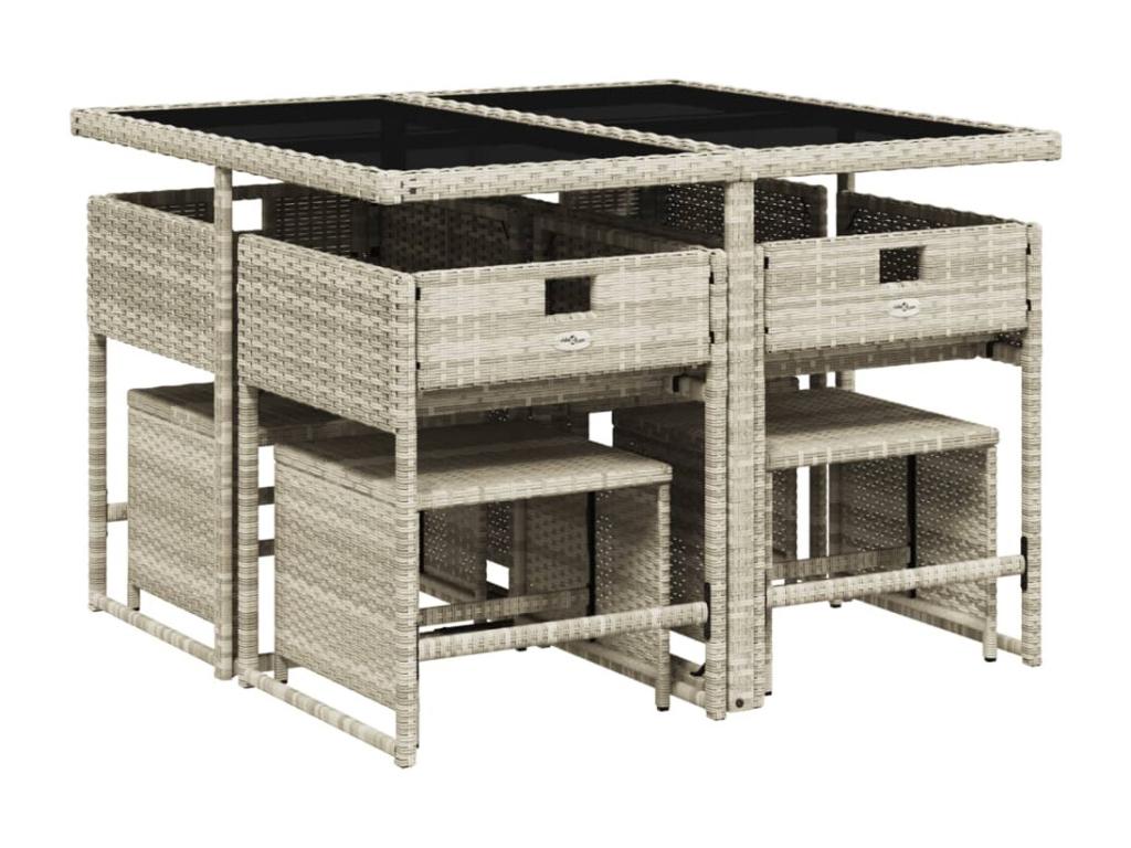 Ensemble de 9 pièces, gris