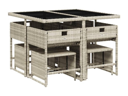 Ensemble de 9 pièces, gris