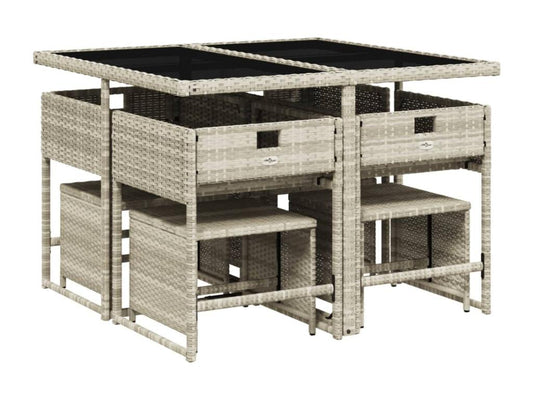 Ensemble de 9 pièces, gris