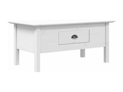 Table basse en pin, 100 x 55 x 45 cm, blanche