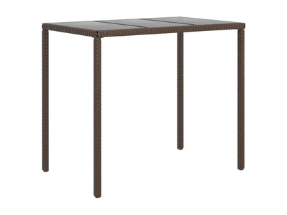 Ensemble de mobilier de jardin 6 pièces en résine tressée, marron