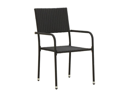 Ensemble de 3 pièces en résine tressée, noir