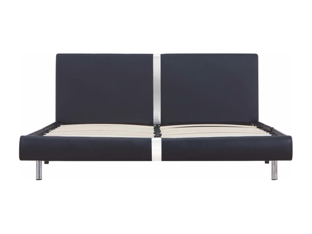 Cadre de lit en similicuir, 120 x 200 cm, noir
