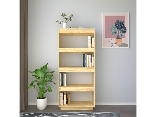 Bibliothèque en pin, 60 x 35 x 135 cm, marron