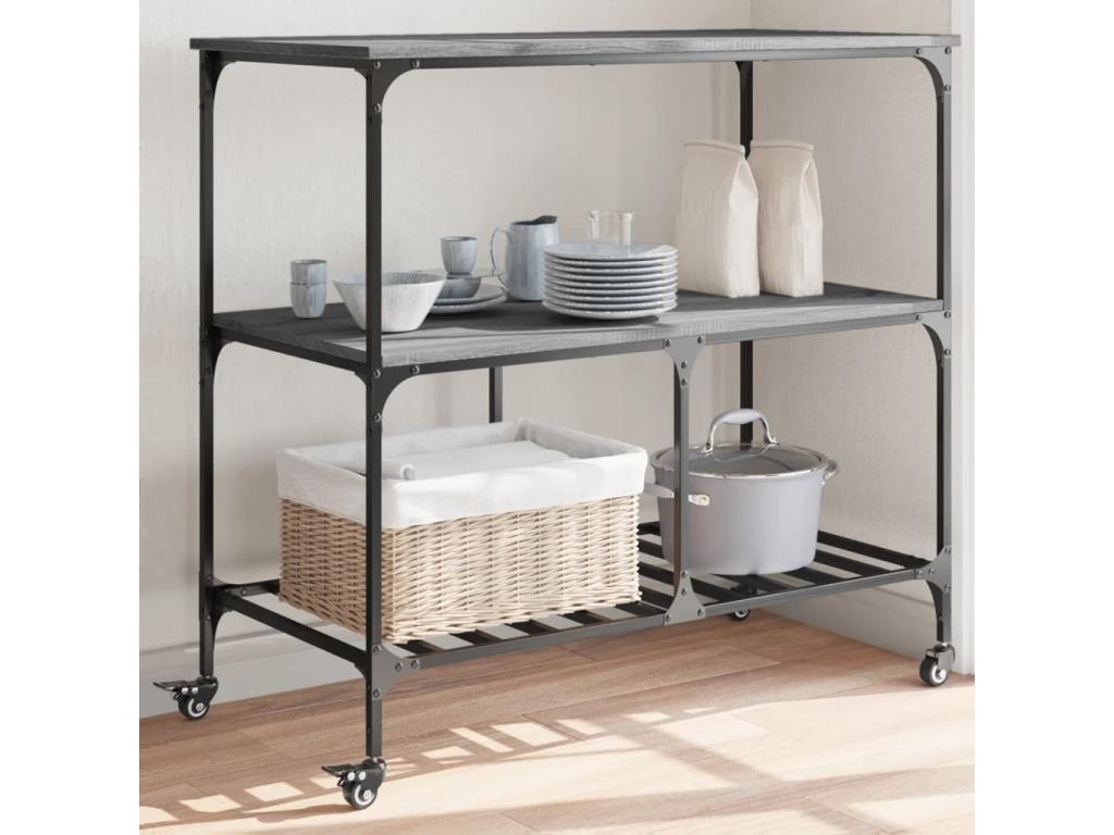 Panneau en bois d'ingénierie, 100 x 50 x 95 cm, gris