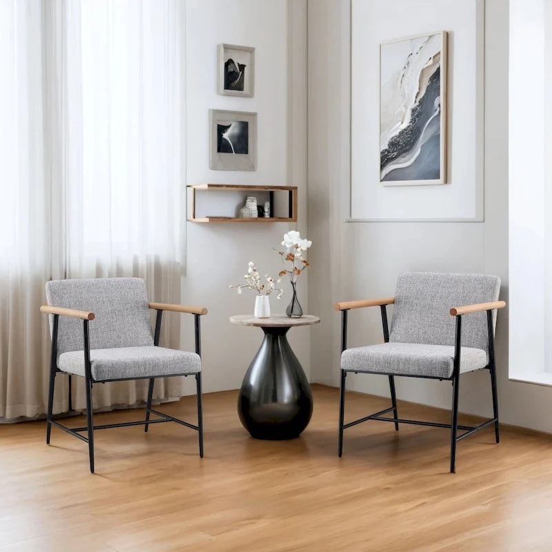 Chaises de salle à manger en tissu Elvryn (lot de 2) par Christopher Knight Home