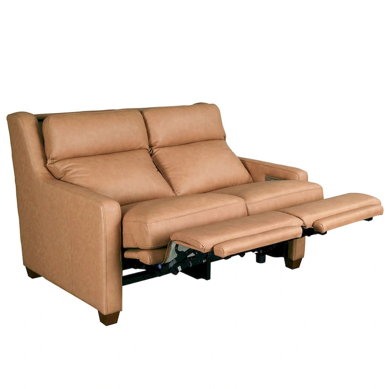 Canapé inclinable en cuir véritable 56 pouces, à trois moteurs, inclinable sans encombrement, avec ports USB et USB-C