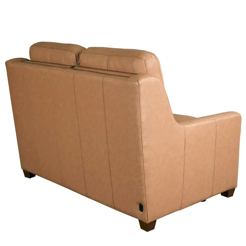 Canapé inclinable en cuir véritable 56 pouces, à trois moteurs, inclinable sans encombrement, avec ports USB et USB-C