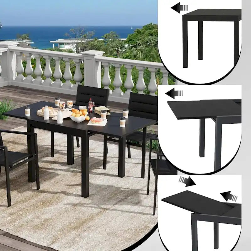 Table de salle à manger extensible pour jardin et terrasse - Non applicable