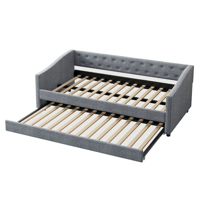 Christopher Knight Home - Canapé-lit Bennett capitonné avec tiroirs de rangement et accoudoirs ondulés élégants