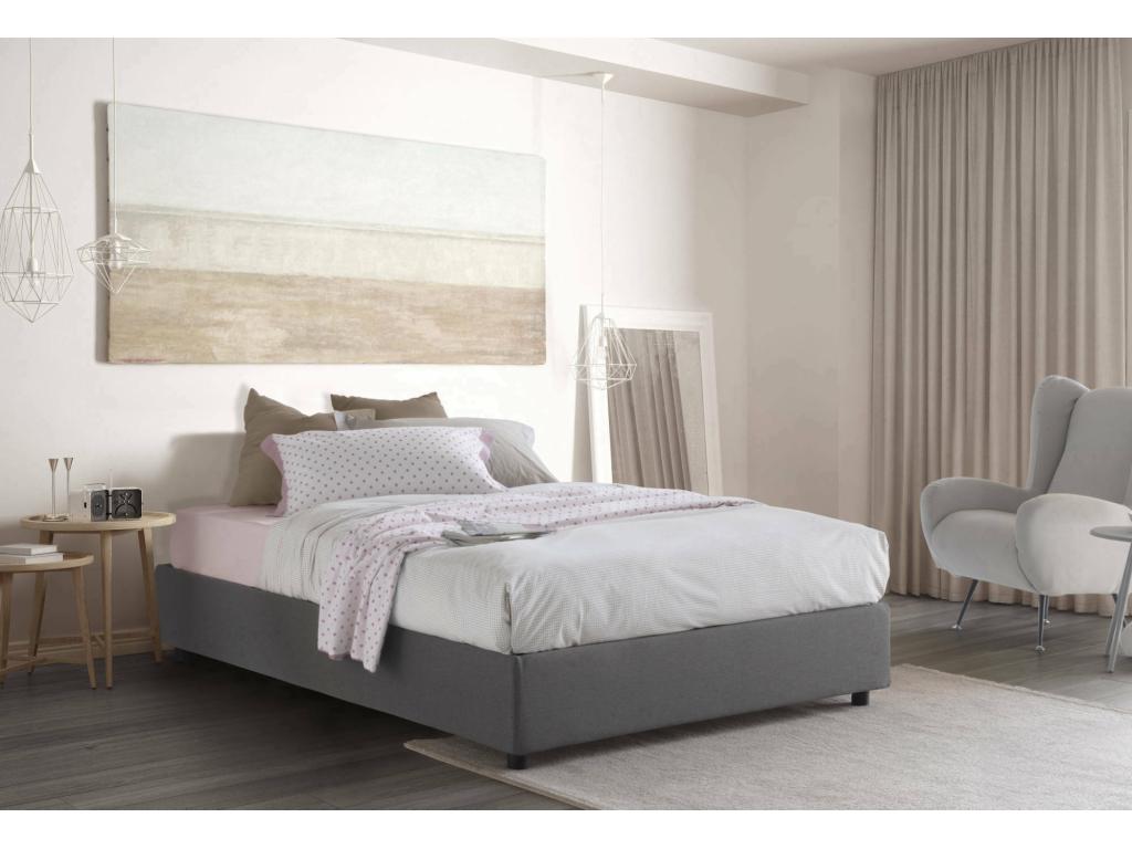 Matelas en tissu, 140 x 200 cm, gris