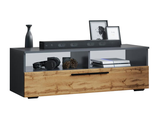 Meuble TV en chêne massif, noir