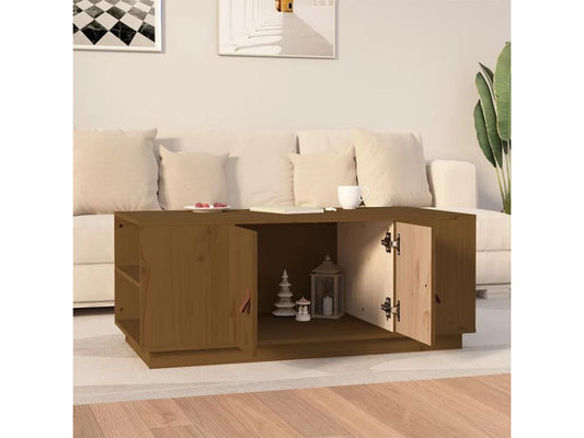 Table basse en bois massif, 100 x 50 x 41 cm, marron