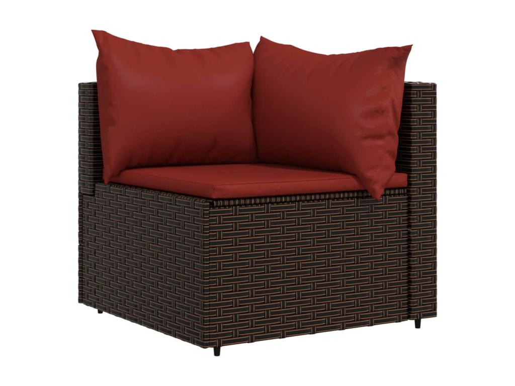 Ensemble de 2 pièces en résine tressée, marron